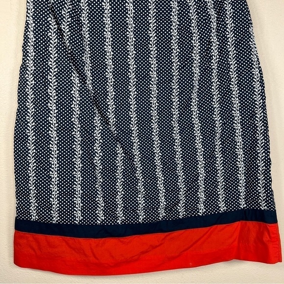 SIZE 6 TALBOTS BLUE WHITE RED SKIRT LINED ZIP CLOSURE RETRO PRINUP PATRIOTIC - Picture 7 of 9